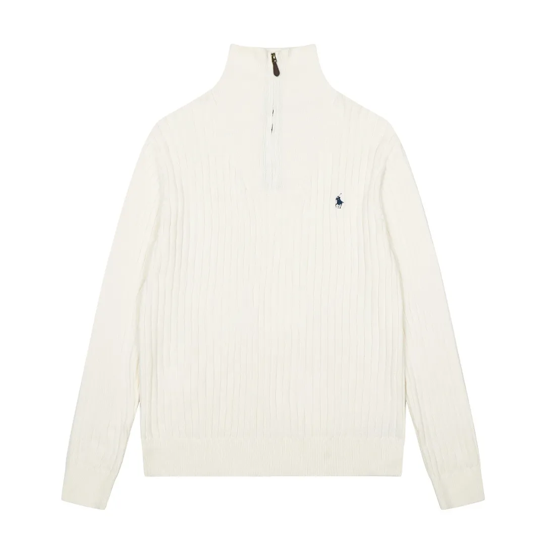 P250 Top quality" Style number: DS114# (not off the shelves all year round) [Ralph Lauren half-zip solid color pony embroidered logo striped knitted sweater] ✅Ralph Lauren half-zip classic basic versatile unisex couple pullover sweater ✅Main supplier platform live broadcast Wholesale entity Replenish when out of stock Not off the shelf ✅ZP quality 1:1 version Scan the code to enter the GF website Counter quality ✅Detailed quality The only one in Guangzhou Imported quality cotton yarn, focusing on high-end, cost-effective, good quality needless to say. ✅Restore the original version. The maximum size can be worn up to 190 pounds. Loose, comfortable and stress-free. ✅The upper body is simple and easy to match. A must-have item for ootd. Good-looking clothes are never picky. Recommended must-have items in the wardrobe. Size: S-XL. Color: Black, white, gray, khaki, navy blue, white label, red gold label.